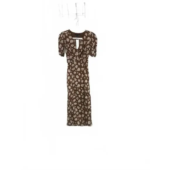 NWT French Connection Printed Tea Length Midi Dress Sz 0 - Picture 5 of 11